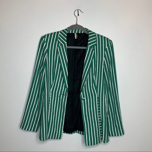 Green Striped Blazer SZ 6